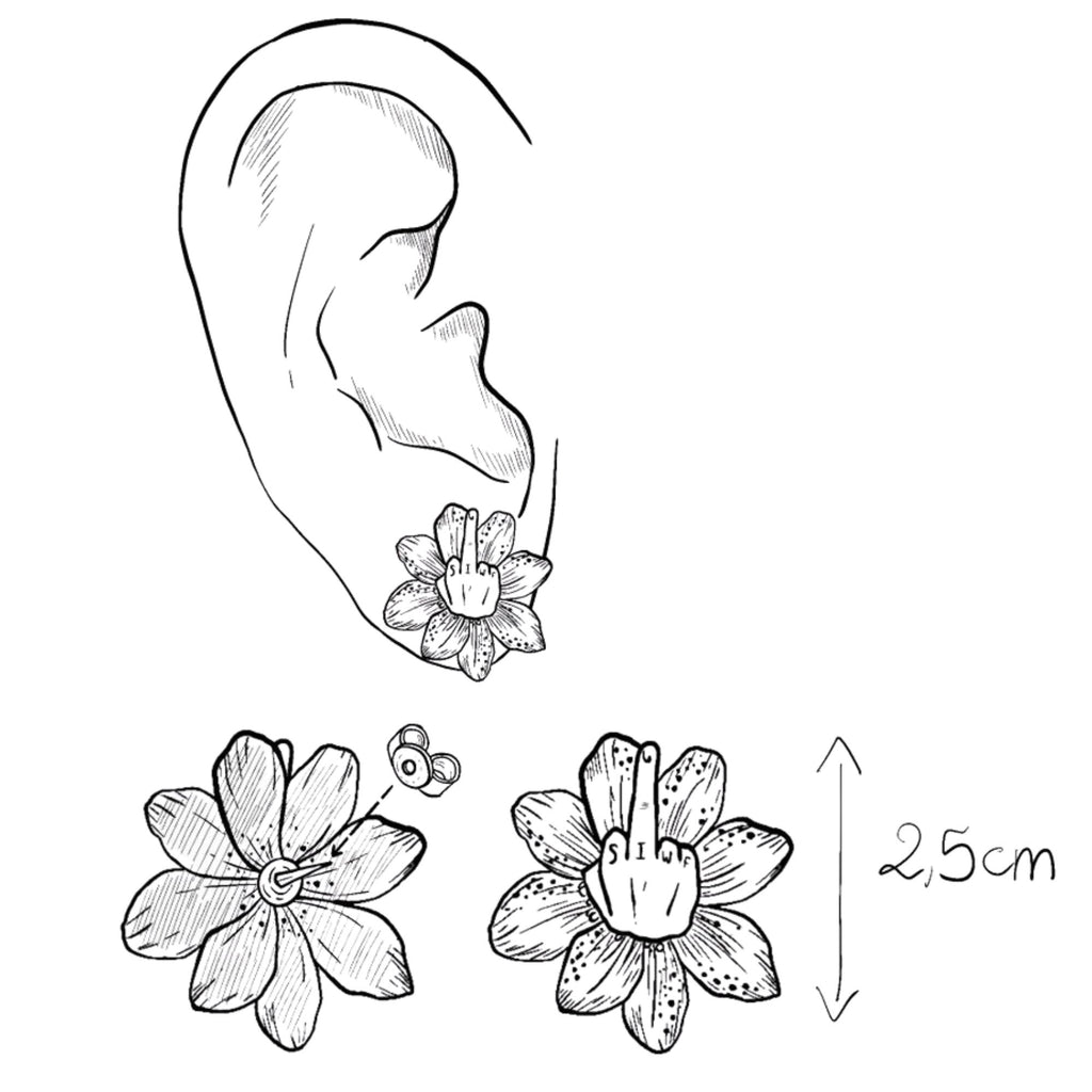 SIWF flower earrings in rose gold-plated 925 sterling silver