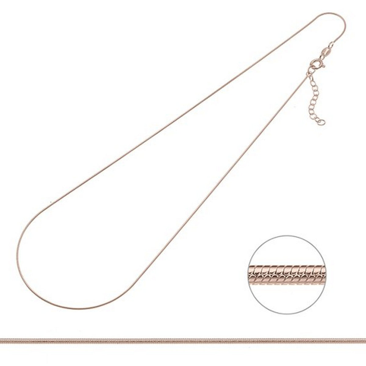SIWF snake chain in rose gold-plated 925 sterling silver
