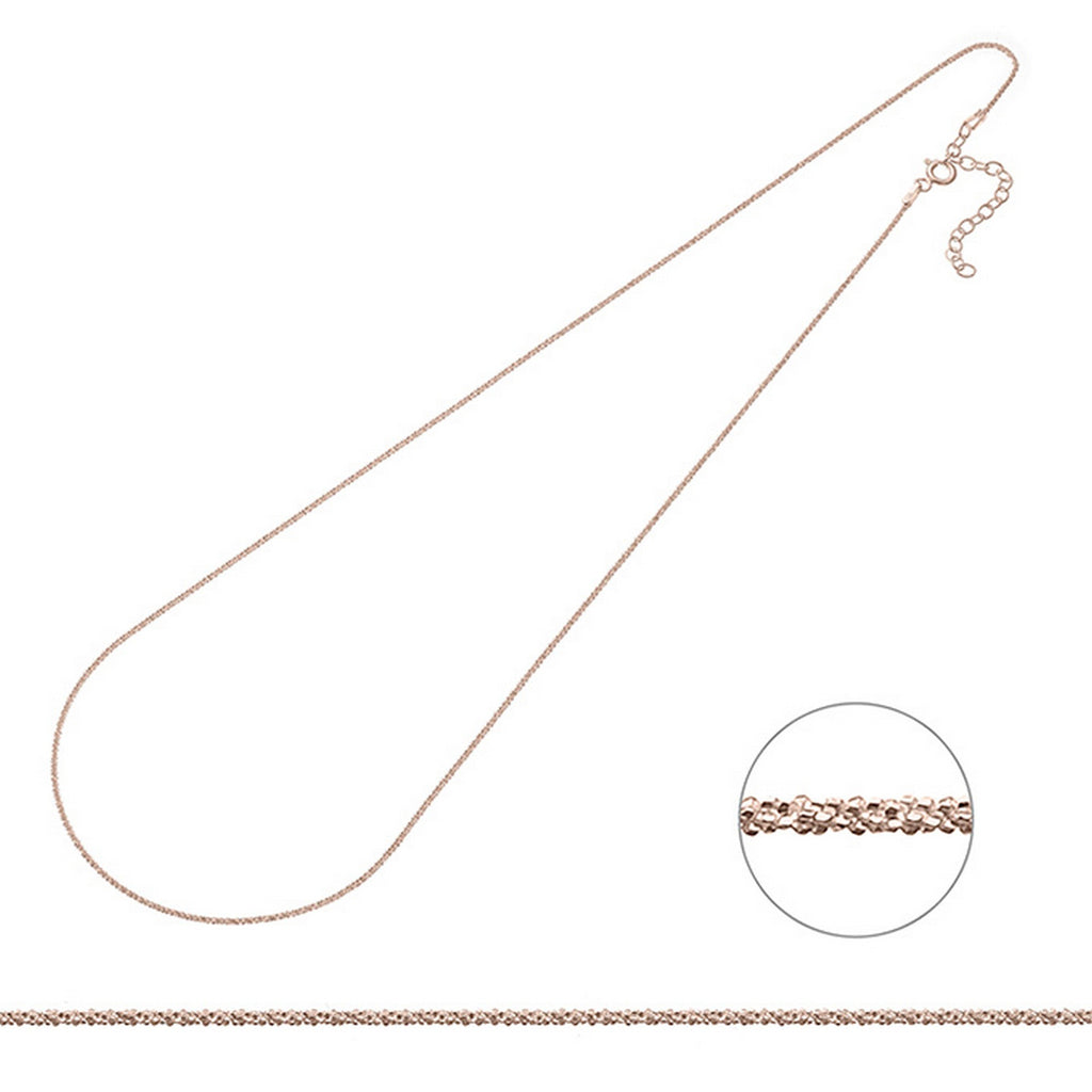 SIWF herringbone necklace in rose gold-plated 925 sterling silver