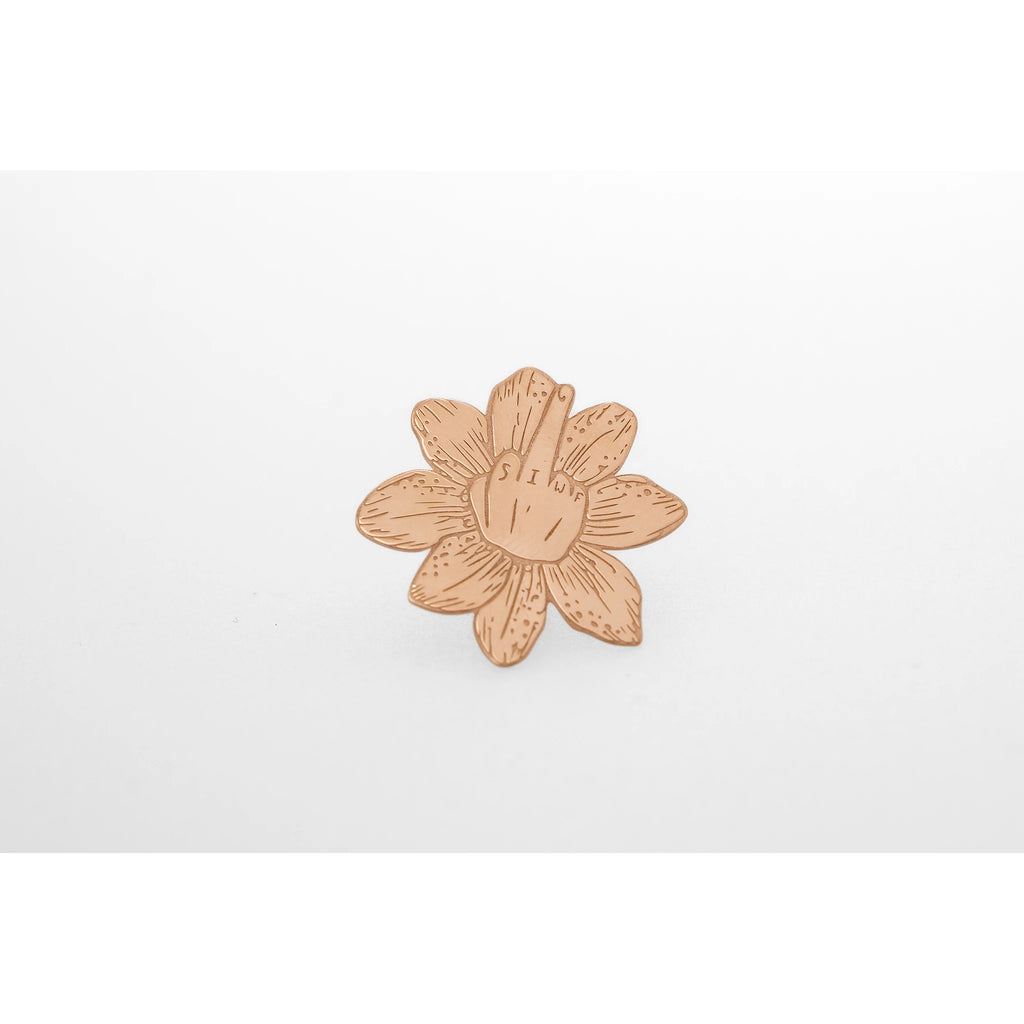 SIWF flower earrings in rose gold-plated 925 sterling silver