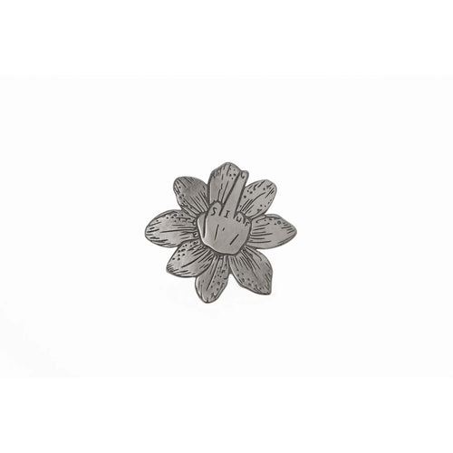 SIWF flower earrings in black rhodium-plated 925 sterling silver
