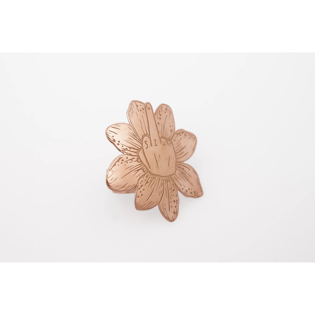SIWF flower ring in rose gold-plated 925 sterling silver