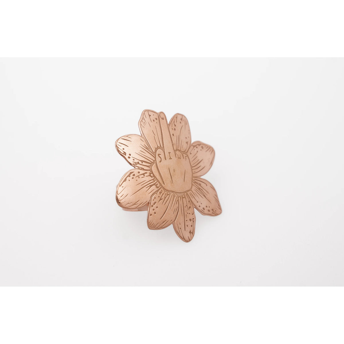 SIWF flower ring in rose gold-plated 925 sterling silver
