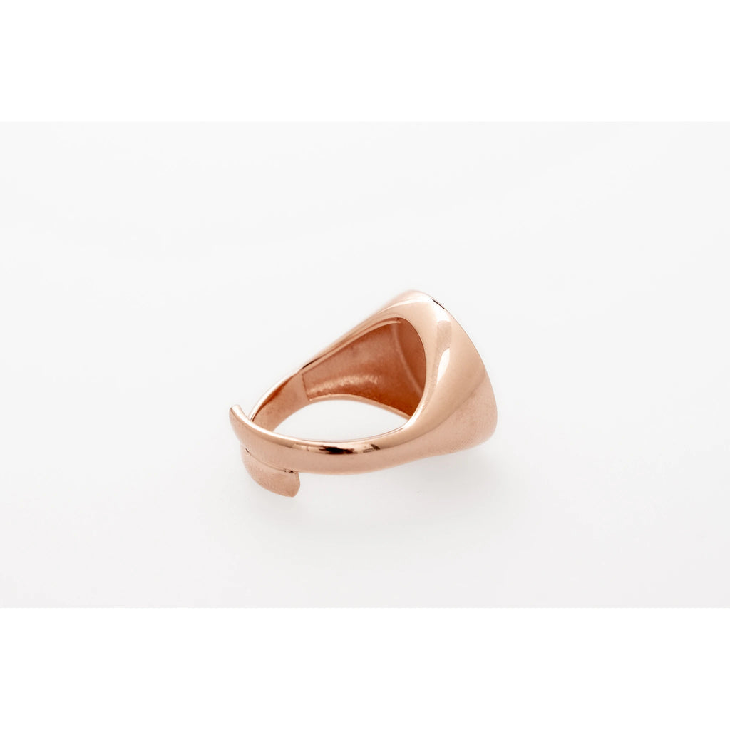 SIWF signet ring in rose gold-plated 925 sterling silver
