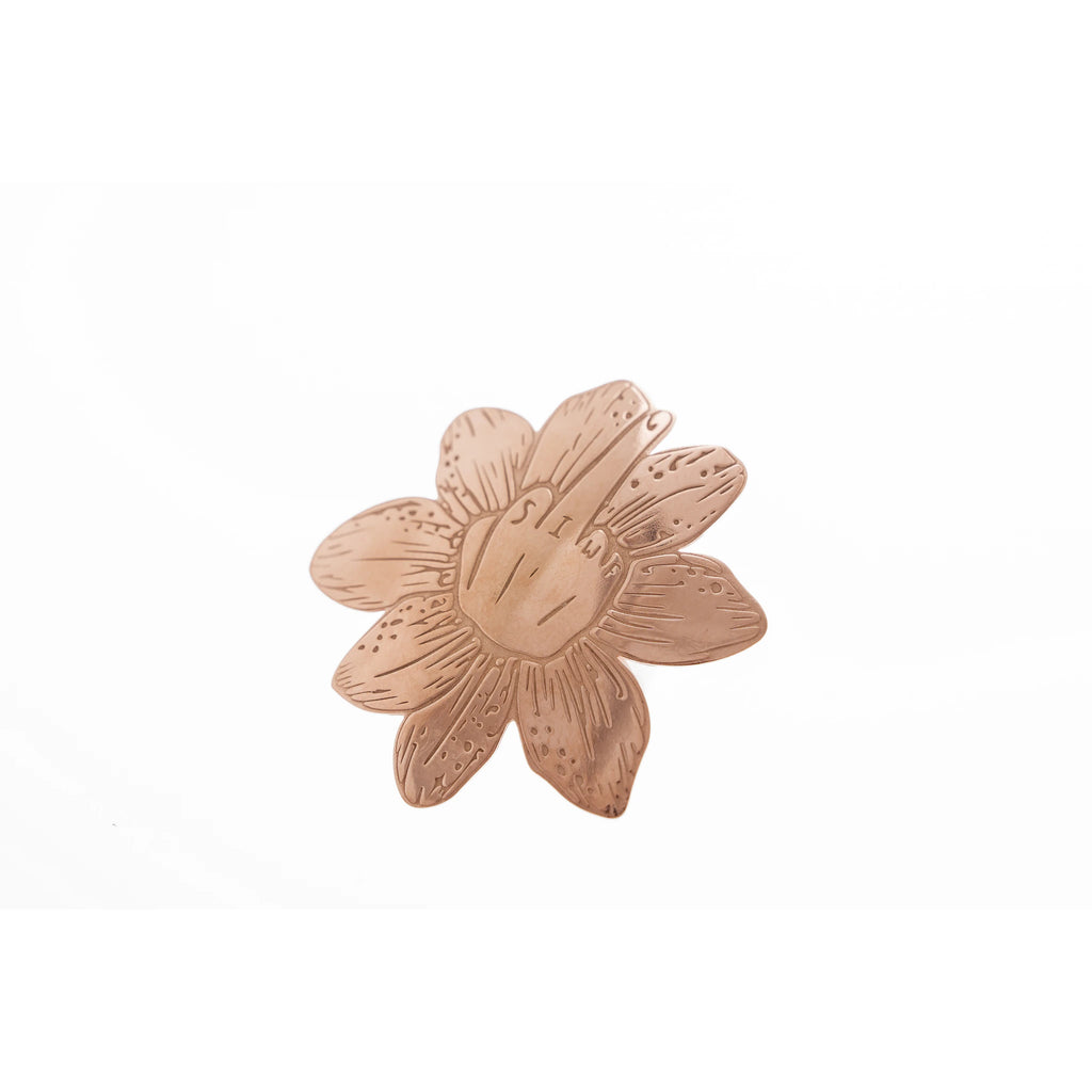 SIWF flower ring in rose gold-plated 925 sterling silver