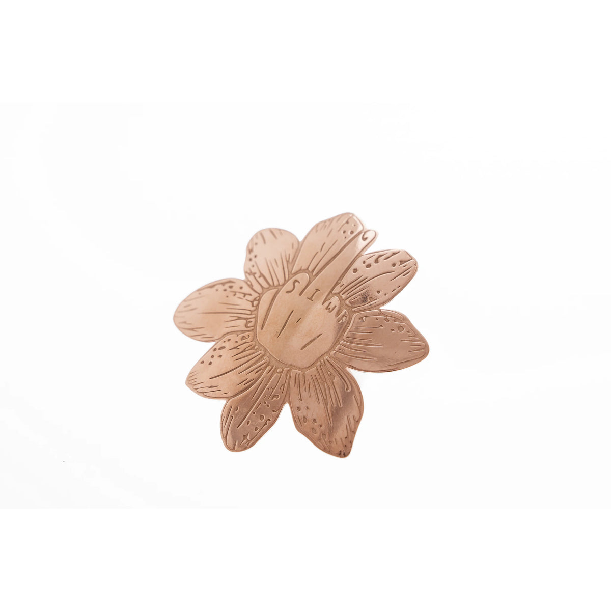 SIWF flower ring in rose gold-plated 925 sterling silver