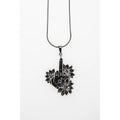 SIWF flower pendant in black rhodium-plated 925 sterling silver
