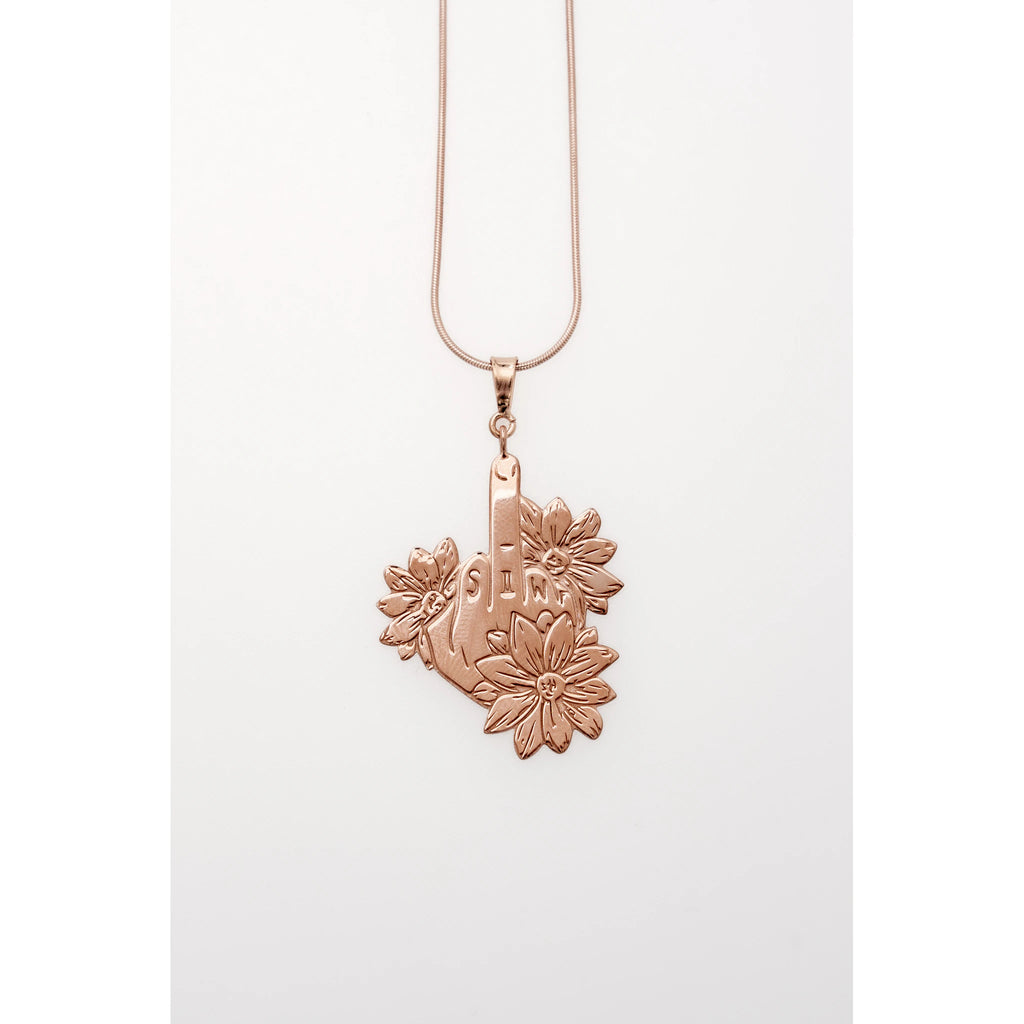 SIWF flower pendant in rose gold-plated 925 sterling silver