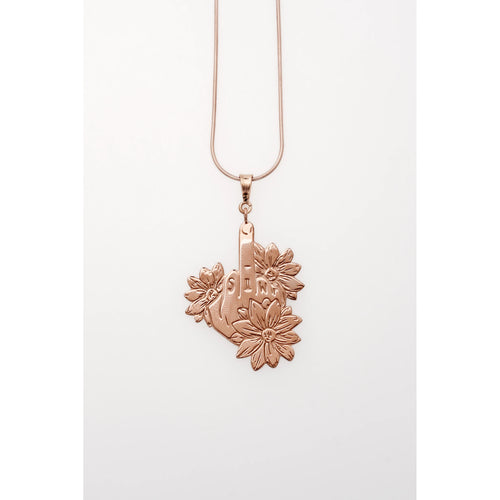 SIWF flower pendant in rose gold-plated 925 sterling silver