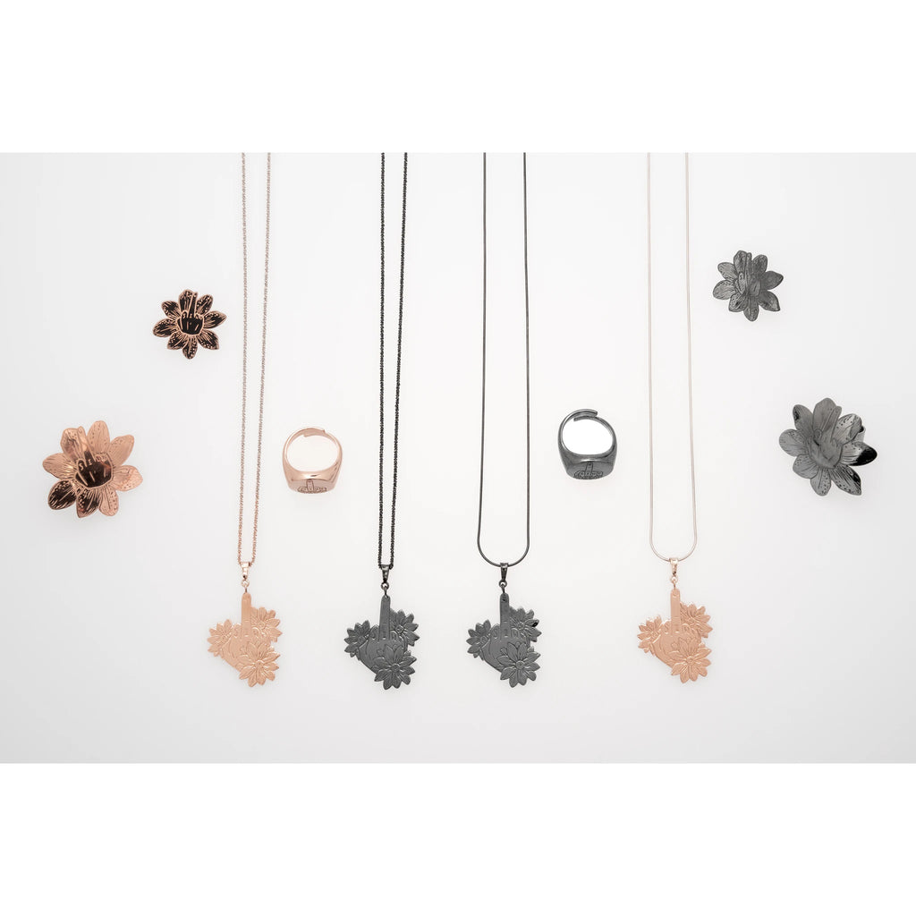 SIWF herringbone necklace in black rhodium-plated 925 sterling silver