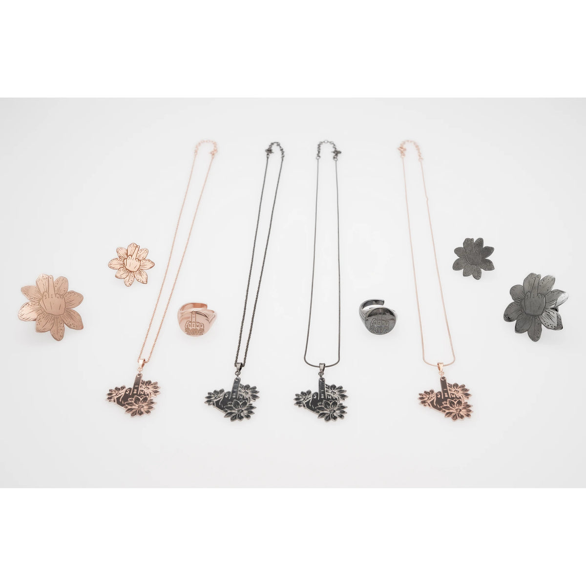 SIWF herringbone necklace in rose gold-plated 925 sterling silver