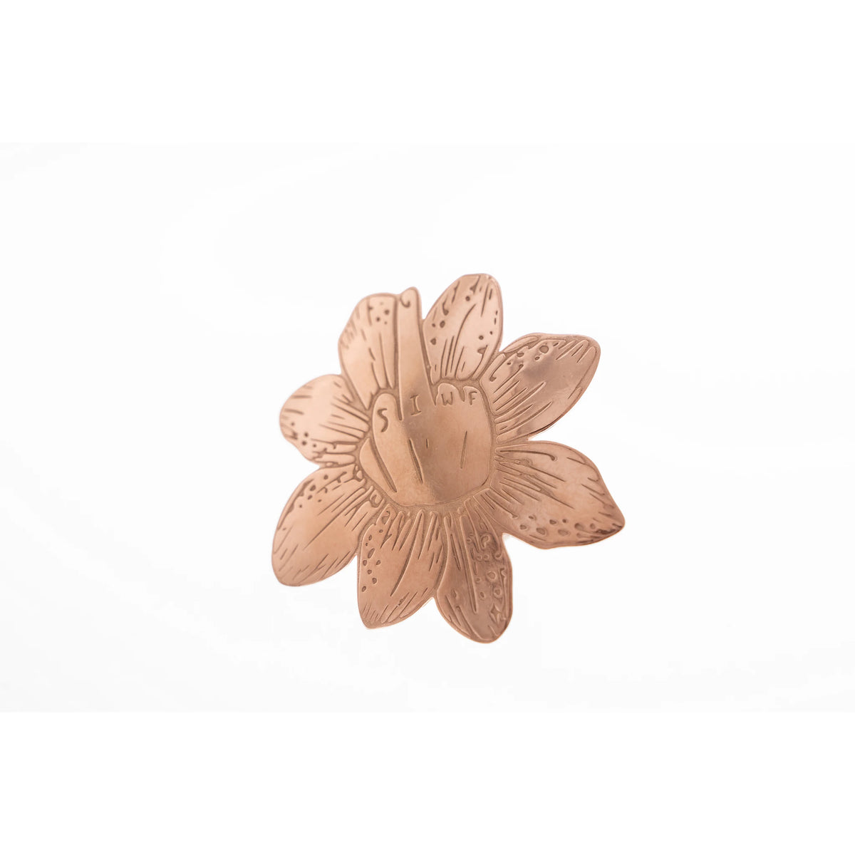 SIWF flower ring in rose gold-plated 925 sterling silver