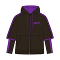 SIWF Double-Sleeve Technical Hoodie in Imperial Purple, front view, design sketch