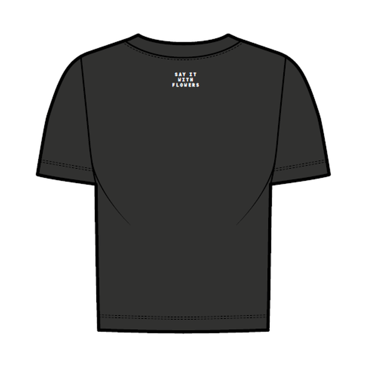 SIWF Women's SIWF Paris T-Shirt in black, back view, design sketch