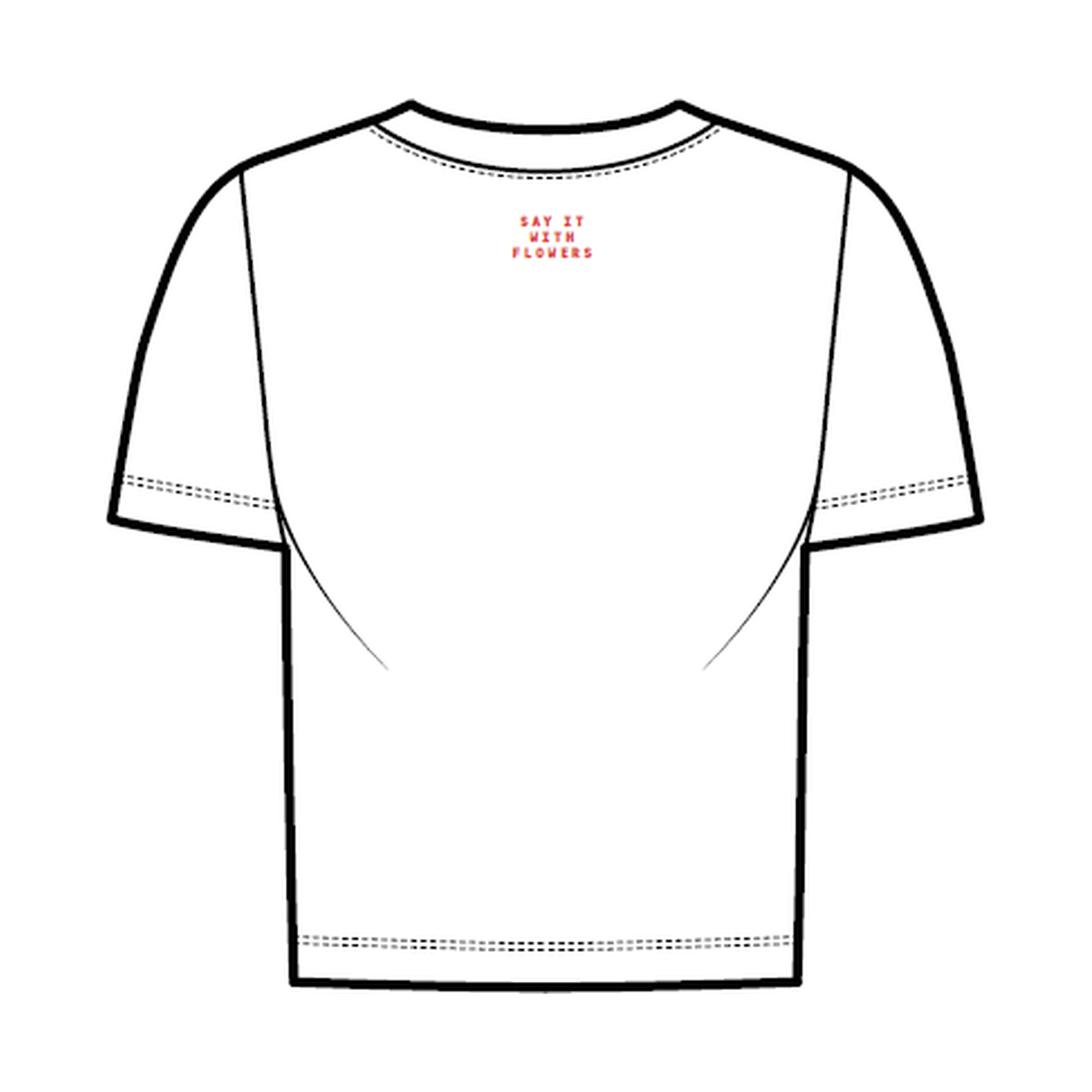 SIWF Women's SIWF Paris T-Shirt in white, back view, design sketch